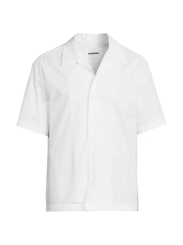 Jil Sander Men's Cotton Poplin Camp Shirt - Optic White