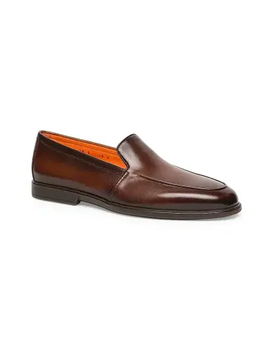 Santoni Men's Malibu Leather Loafers - Dark Brown | Thumbnail 2 Santoni Men's Malibu Leather Loafers - Dark Brown | Thumbnail 2