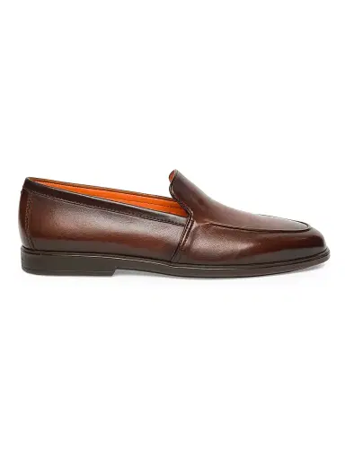 Santoni Men's Malibu Leather Loafers - Dark Brown | Thumbnail 1 Santoni Men's Malibu Leather Loafers - Dark Brown | Thumbnail 1