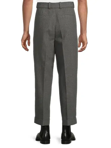 Jil Sander Men's Belted Wool Trousers - Volcanic Glass | Thumbnail 5