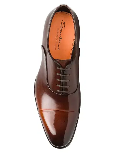 Santoni Men's Carter Cap-Toe Leather Oxfords - Orange - Size 11 | Thumbnail 3