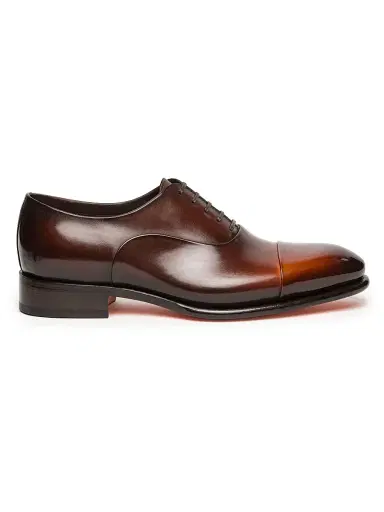 Santoni Men's Carter Cap-Toe Leather Oxfords - Orange - Size 11 | Thumbnail 1