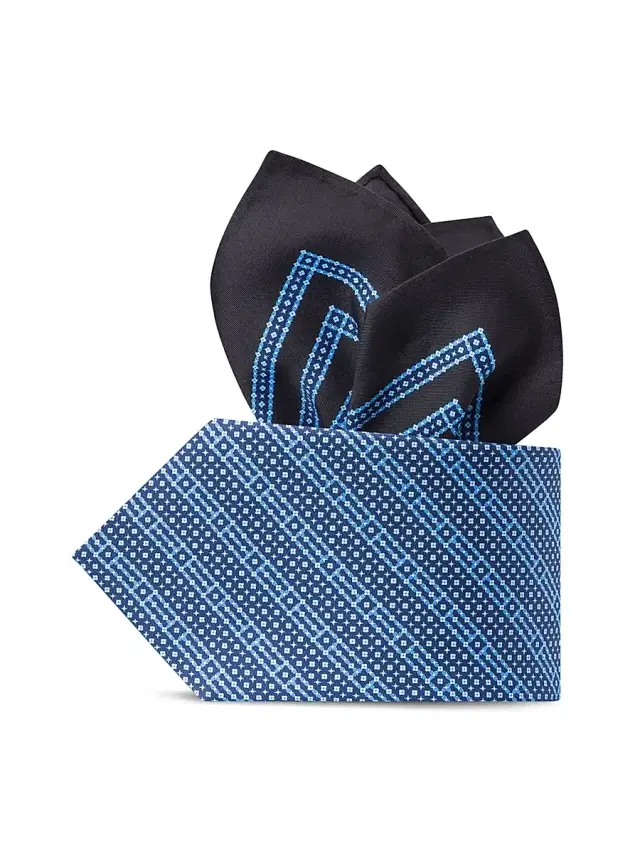 Men's Luxury Silk Tie Set - Blue
