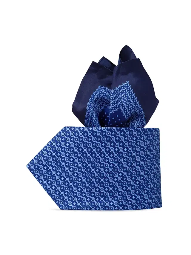 Men's Luxury Silk Tie Set - Blue