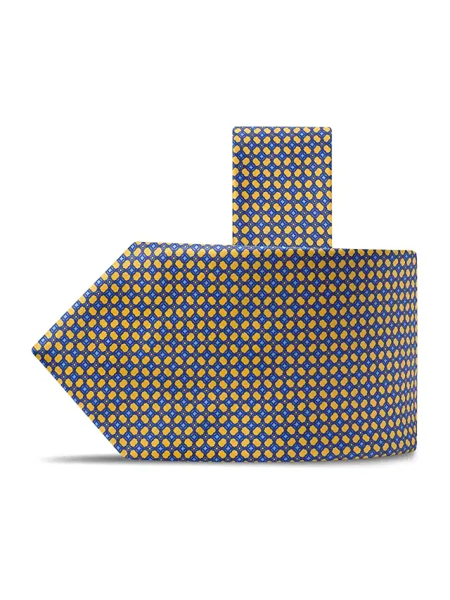 Men's Luxury Silk Tie - Yellow And Blue
