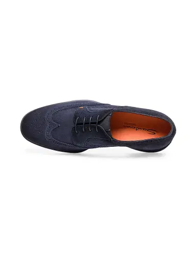 Santoni Men's Easy Suede Brogues - Blue - Size 9 | Thumbnail 3 Santoni Men's Easy Suede Brogues - Blue - Size 9 | Thumbnail 3