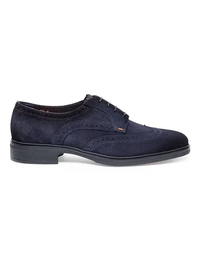Santoni Men's Easy Suede Brogues - Blue