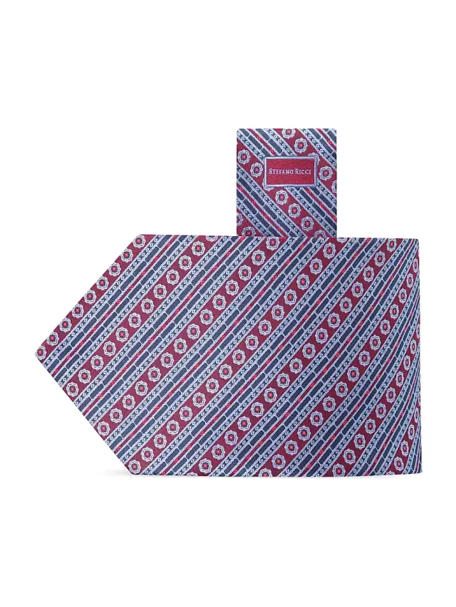 Men's Luxury Tie - Medum Red And Blue Men's Luxury Tie - Medum Red And Blue