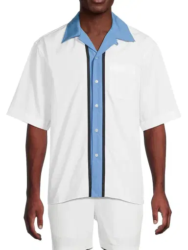 Marni Men's Vertical Stripe Poplin Bowling Shirt - Lily White - Size 46 | Thumbnail 3