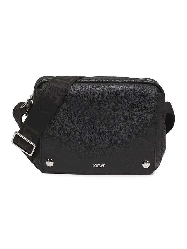 LOEWE Men's Extra-Small Pebble Leather Messenger Bag - Black