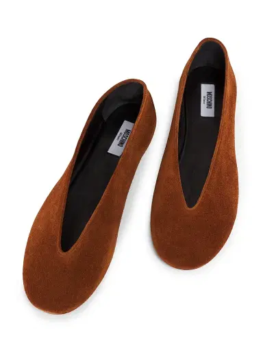MOSCHINO Women's Corsage Suede Ballet Flats | Thumbnail 4 MOSCHINO Women's Corsage Suede Ballet Flats | Thumbnail 4