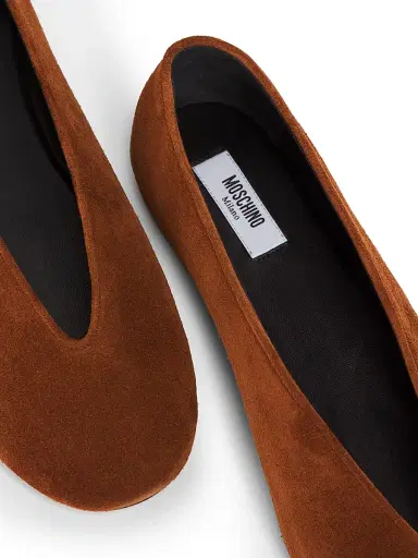 MOSCHINO Women's Corsage Suede Ballet Flats - Rust - Size 10.5 | Thumbnail 5 MOSCHINO Women's Corsage Suede Ballet Flats - Rust - Size 10.5 | Thumbnail 5