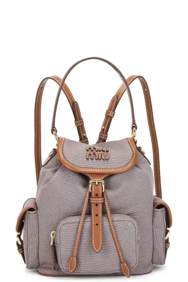 Miu Miu Canapa & Soft Calf Backpack | Thumbnail 1 Miu Miu Canapa & Soft Calf Backpack | Thumbnail 1