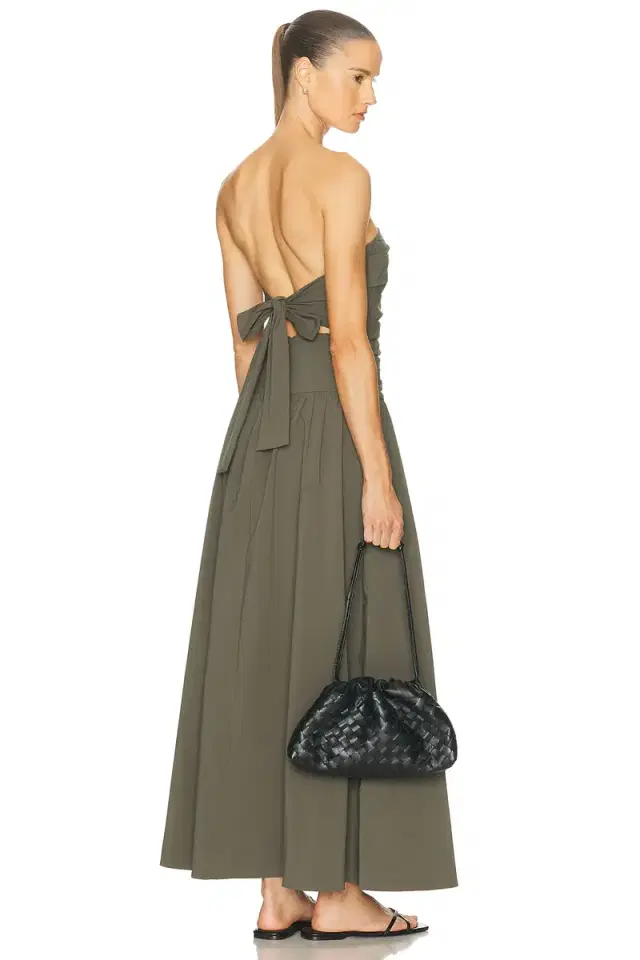 St. Agni Gathered Strapless Tie Back Dress