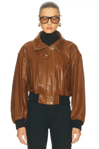 Nour Hammour Briar Cropped Bomber Jacket | Thumbnail 2 Nour Hammour Briar Cropped Bomber Jacket | Thumbnail 2