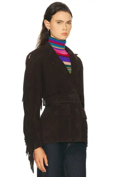 Nour Hammour Cassidy Suede Fringe Jacket | Thumbnail 3 Nour Hammour Cassidy Suede Fringe Jacket | Thumbnail 3