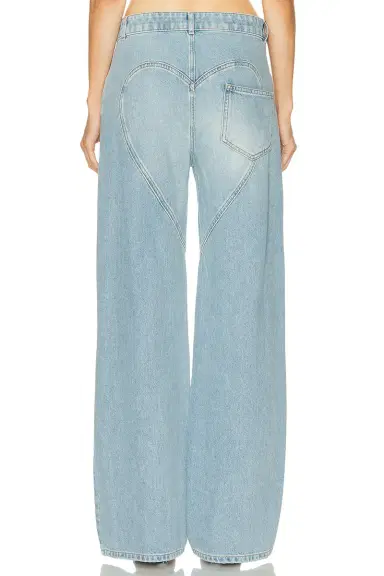 AREA Distressed Crystal Relaxed Slit Jean | Thumbnail 4