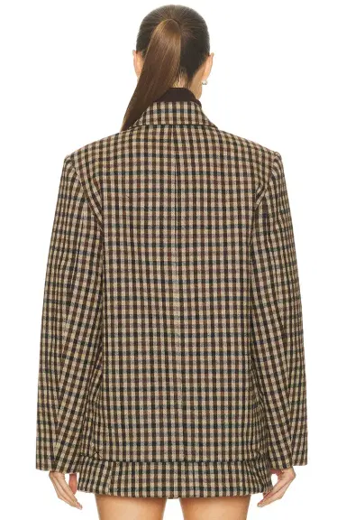 Ganni Check Wool Blazer | Thumbnail 3