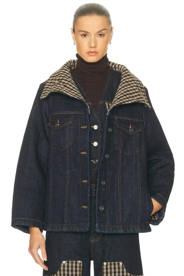 Ganni Neppy Denim Bonded Jacket