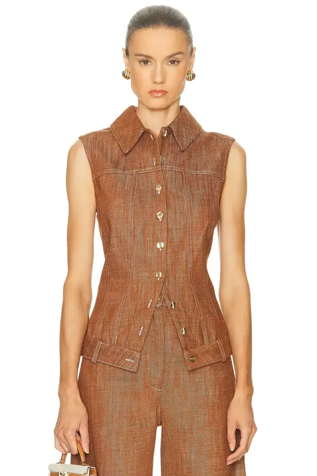 MATTHEW BRUCH Collared Button Down Vest