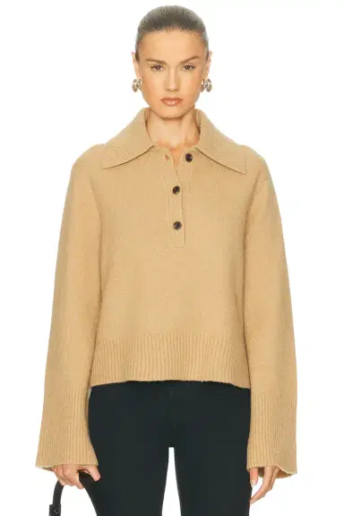 Jenni Kayne Cashmere Stevie Polo Top | Thumbnail 1 Jenni Kayne Cashmere Stevie Polo Top | Thumbnail 1