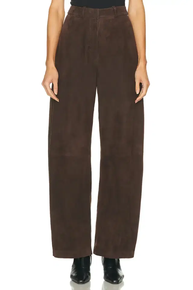 NOUR HAMMOUR Barrel Suede Pant