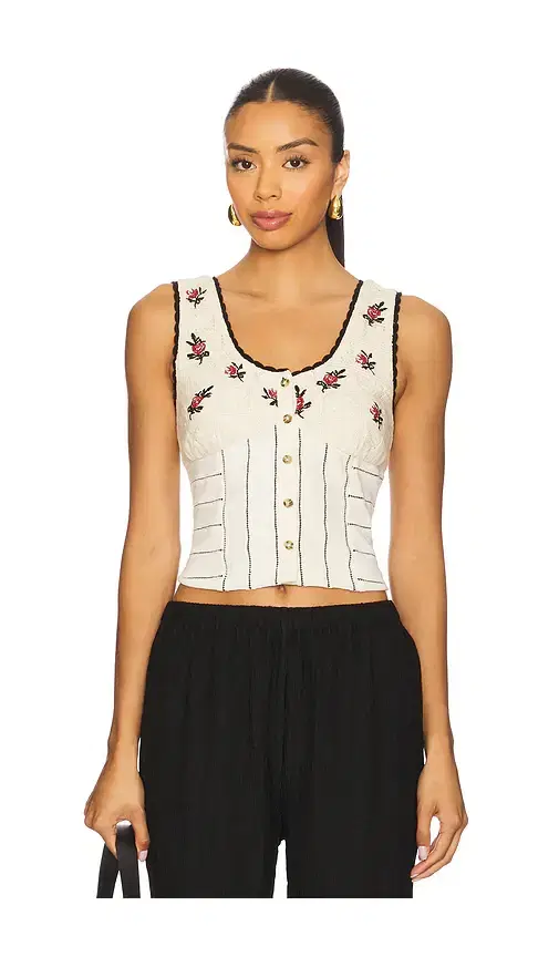 Free People Rose Bud Knit Top