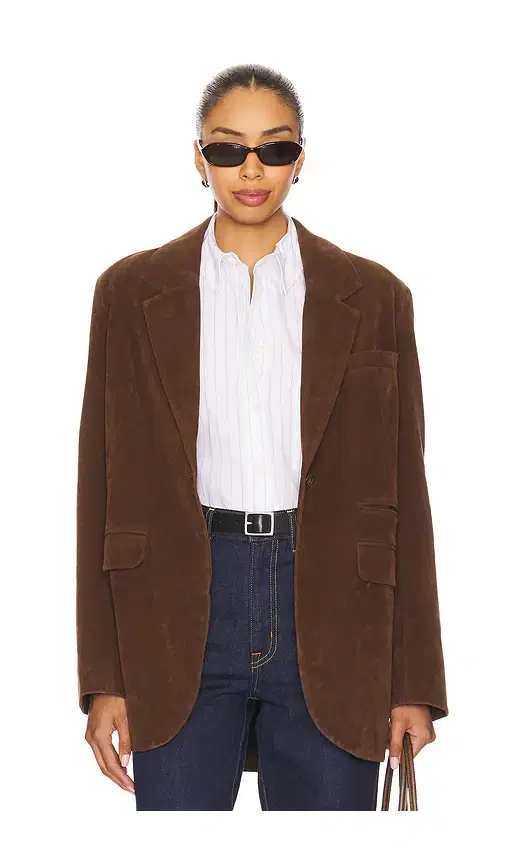 x We The Free Paper Cut Faux Blazer In Brown Bear
