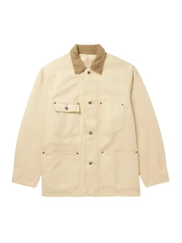 Vintage Corduroy-Trimmed Distressed Cotton-Blend Canvas Coverall Jacket - Men