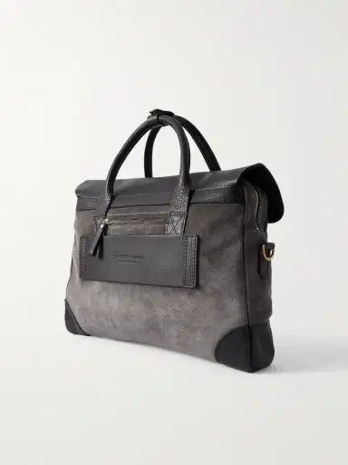 Bennett Winch Suede and Leather Briefcase - Men | Thumbnail 3 Bennett Winch Suede and Leather Briefcase - Men | Thumbnail 3