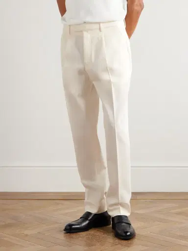 Zegna Straight-Leg Cotton and Wool-Blend Trousers - Men | Thumbnail 3