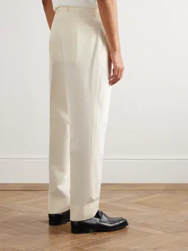 Zegna Straight-Leg Cotton and Wool-Blend Trousers - Men | Thumbnail 4