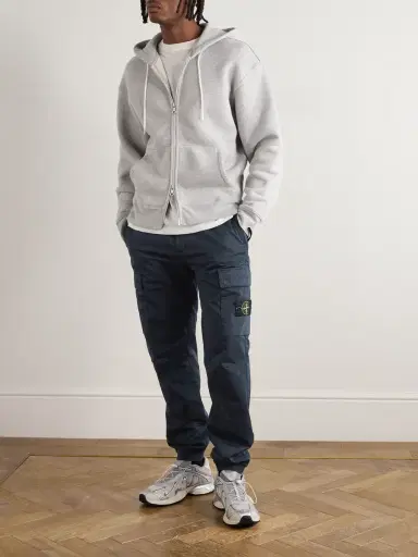 Stone Island Tapered Organic Cotton-Blend Trousers - Men | Thumbnail 2 Stone Island Tapered Organic Cotton-Blend Trousers - Men | Thumbnail 2
