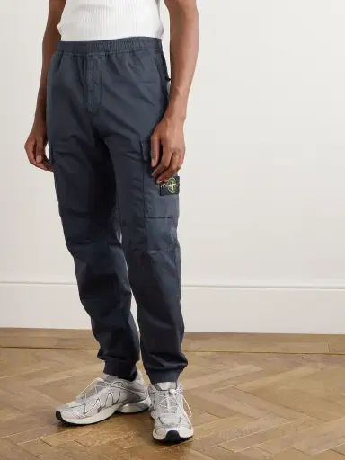 Stone Island Tapered Organic Cotton-Blend Trousers - Men | Thumbnail 3 Stone Island Tapered Organic Cotton-Blend Trousers - Men | Thumbnail 3