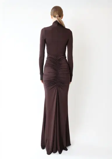 Lapointe Jersey Halter Ruched Gown | Thumbnail 2 Lapointe Jersey Halter Ruched Gown | Thumbnail 2