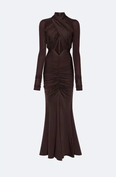 Lapointe Jersey Halter Ruched Gown | Thumbnail 4 Lapointe Jersey Halter Ruched Gown | Thumbnail 4