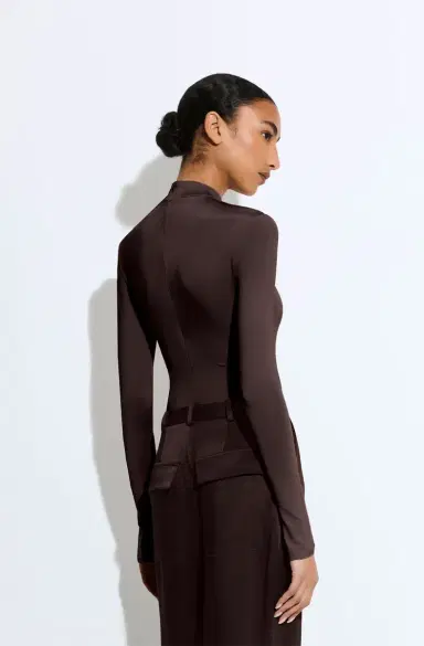 Lapointe Jersey Mock Neck Bodysuit | Thumbnail 2