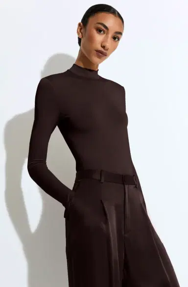 Lapointe Jersey Mock Neck Bodysuit | Thumbnail 3