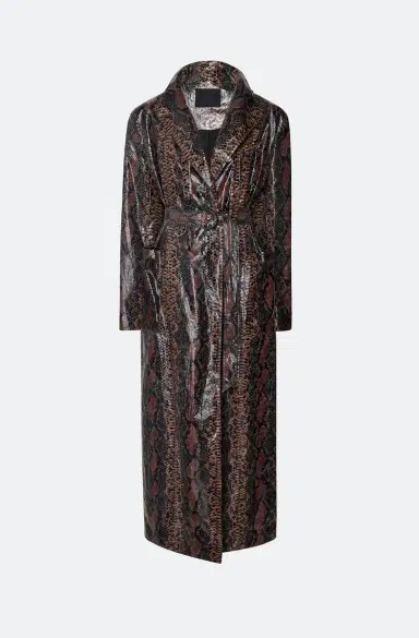 LAPOINTE Laminated Snake Belted Trench | Thumbnail 2 LAPOINTE Laminated Snake Belted Trench | Thumbnail 2