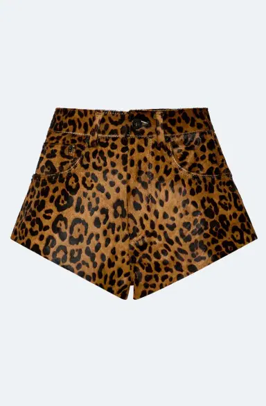 LAPOINTE Leopard Calf Hair Mini Short | Thumbnail 2
