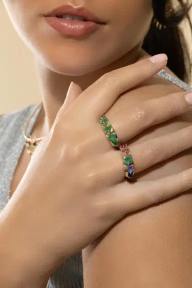 CAROL KAUFFMANN Mandala Multi Colored Domino Ring | Thumbnail 4