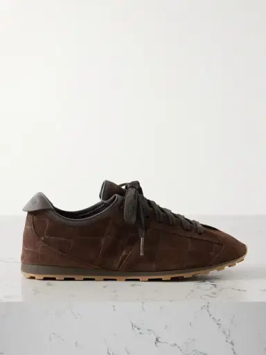 Jacquemus Les Tennis Leather-trimmed Croc-effect Suede Sneakers | Thumbnail 1 Jacquemus Les Tennis Leather-trimmed Croc-effect Suede Sneakers | Thumbnail 1