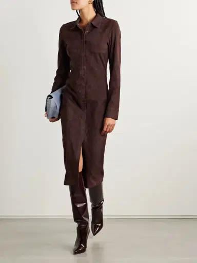 STOULS Becky Suede Midi Shirt Dress | Thumbnail 2