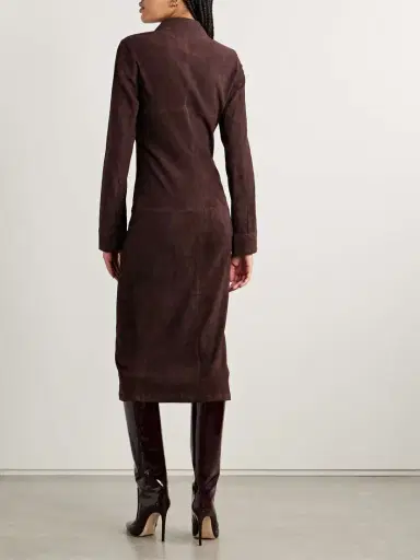 STOULS Becky Suede Midi Shirt Dress | Thumbnail 3