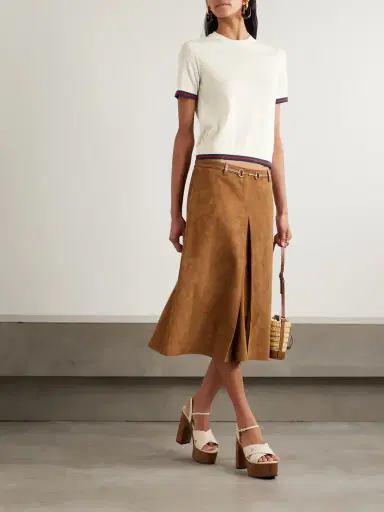 Gucci Striped Cashmere And Silk-blend Top | Thumbnail 2 Gucci Striped Cashmere And Silk-blend Top | Thumbnail 2