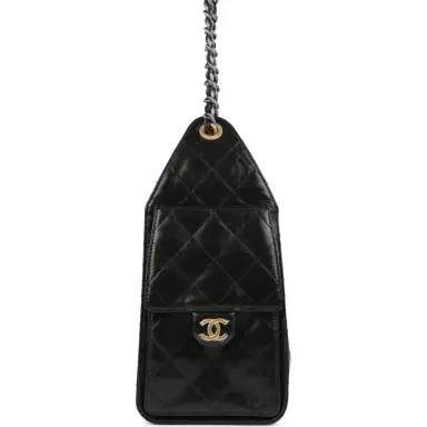 Chanel Chanel Small 25 Hobo Bag Black Shiny Crumpled Calfskin Mixed Metal Hardware | Thumbnail 4