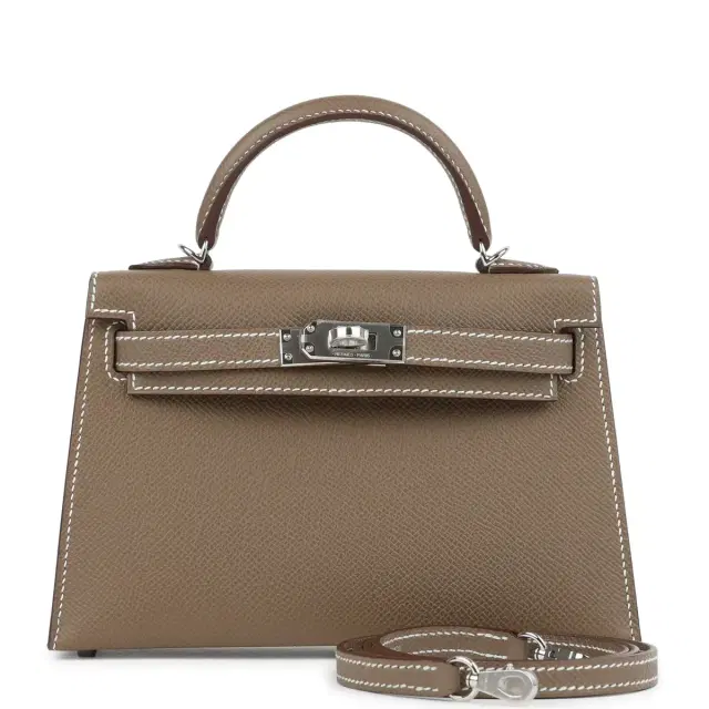 Hermes Kelly Sellier 20 Etoupe Epsom Palladium Hardware