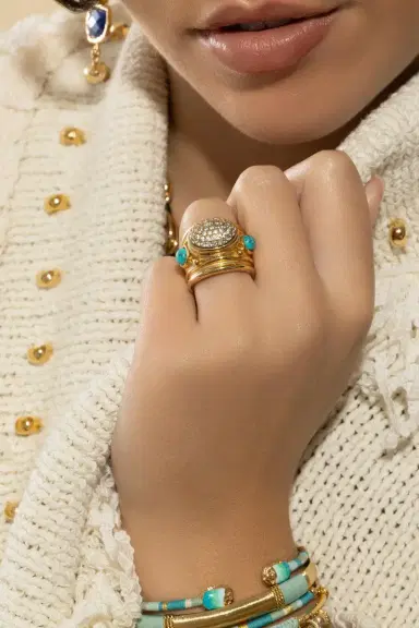 Gas Bijoux Zircone Turquoise Simone Ring | Thumbnail 2 Gas Bijoux Zircone Turquoise Simone Ring | Thumbnail 2