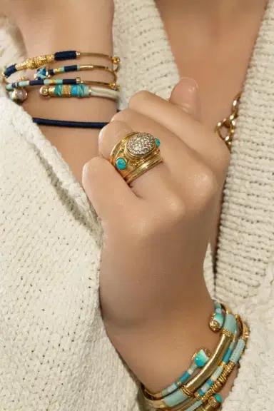 Gas Bijoux Zircone Turquoise Simone Ring | Thumbnail 3 Gas Bijoux Zircone Turquoise Simone Ring | Thumbnail 3