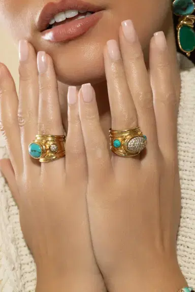Gas Bijoux Zircone Turquoise Simone Ring | Thumbnail 4 Gas Bijoux Zircone Turquoise Simone Ring | Thumbnail 4
